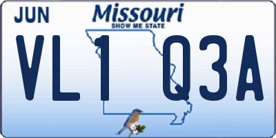 MO license plate VL1Q3A