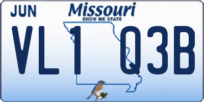 MO license plate VL1Q3B