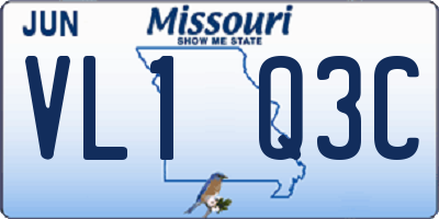 MO license plate VL1Q3C