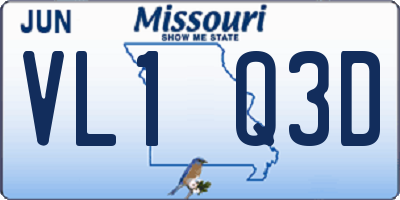 MO license plate VL1Q3D