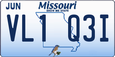 MO license plate VL1Q3I