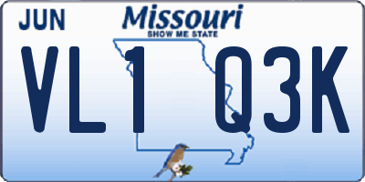 MO license plate VL1Q3K