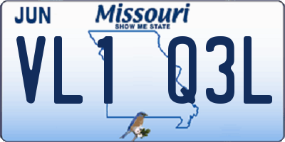 MO license plate VL1Q3L