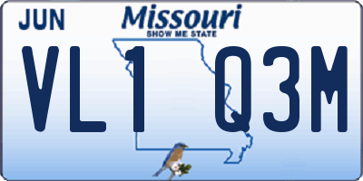 MO license plate VL1Q3M