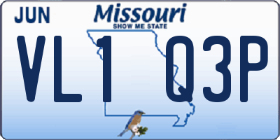 MO license plate VL1Q3P