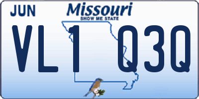 MO license plate VL1Q3Q