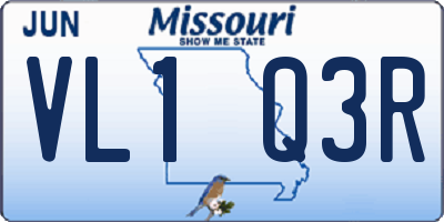 MO license plate VL1Q3R