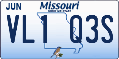 MO license plate VL1Q3S