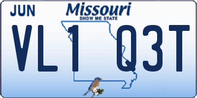 MO license plate VL1Q3T
