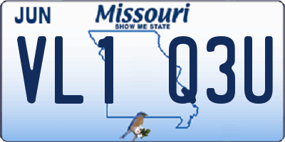 MO license plate VL1Q3U