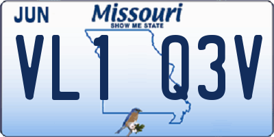 MO license plate VL1Q3V