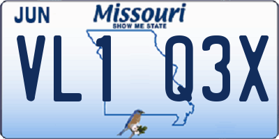 MO license plate VL1Q3X