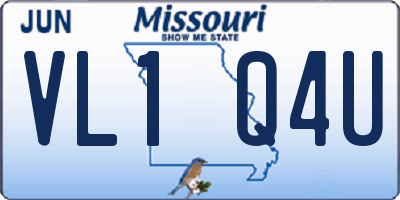 MO license plate VL1Q4U