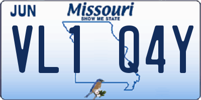MO license plate VL1Q4Y
