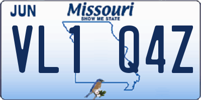 MO license plate VL1Q4Z