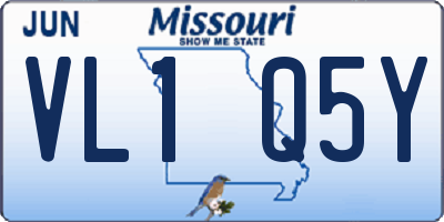 MO license plate VL1Q5Y