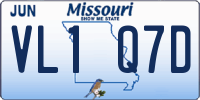 MO license plate VL1Q7D