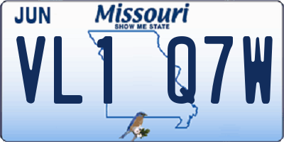 MO license plate VL1Q7W