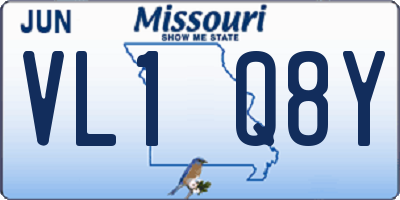MO license plate VL1Q8Y