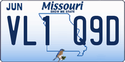 MO license plate VL1Q9D