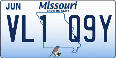 MO license plate VL1Q9Y
