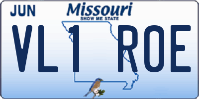 MO license plate VL1R0E