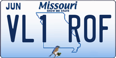 MO license plate VL1R0F