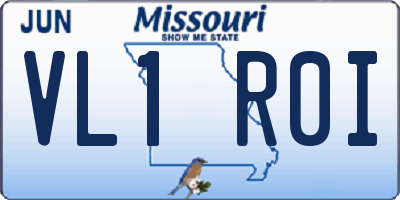 MO license plate VL1R0I