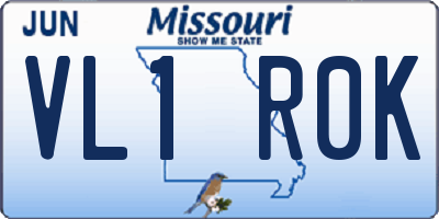 MO license plate VL1R0K