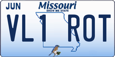 MO license plate VL1R0T