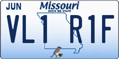 MO license plate VL1R1F