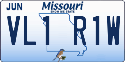 MO license plate VL1R1W