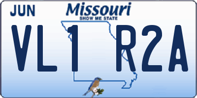MO license plate VL1R2A