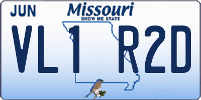 MO license plate VL1R2D