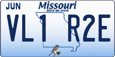 MO license plate VL1R2E