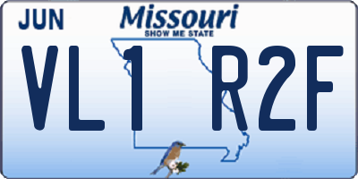 MO license plate VL1R2F