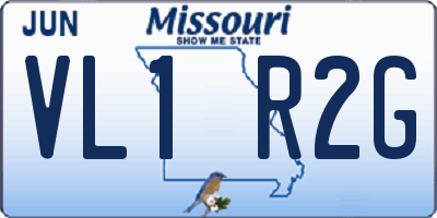 MO license plate VL1R2G