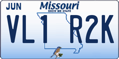MO license plate VL1R2K