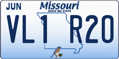 MO license plate VL1R2O