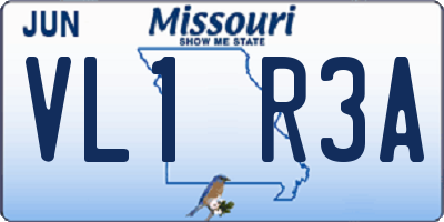 MO license plate VL1R3A