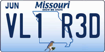MO license plate VL1R3D
