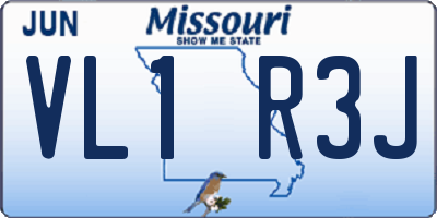 MO license plate VL1R3J