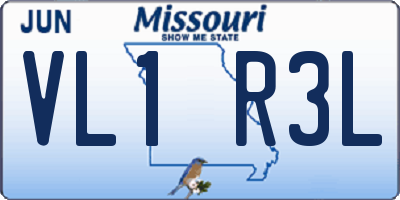 MO license plate VL1R3L