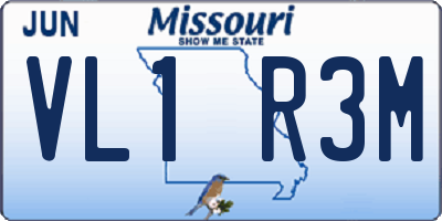 MO license plate VL1R3M