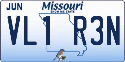 MO license plate VL1R3N