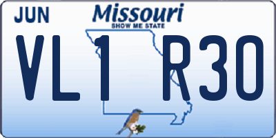 MO license plate VL1R3O