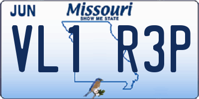 MO license plate VL1R3P