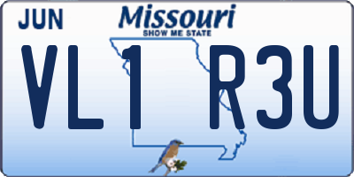 MO license plate VL1R3U