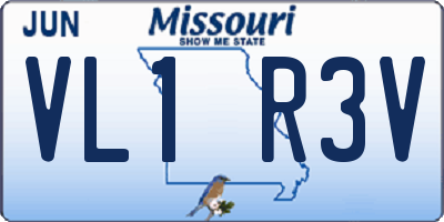 MO license plate VL1R3V