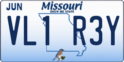 MO license plate VL1R3Y